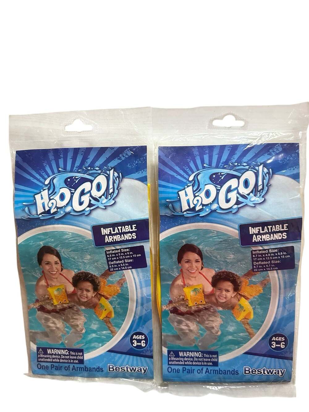 Bestway H2O GO! Pineapple Inflatable Swim Armbands for Kids Ages 3-6